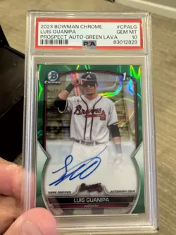 Bowman Chrome 1st Auto Luis Guanipa #CPA-LG Green Lava /99 PSA 10 Autograph - Image 1