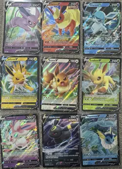 Pokemon TCG Eevee And Eeveelutions. V Cards X9 - Image 1