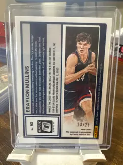 2025-26 Panini Donruss Optic Basketball Braylon Mullins #95 Cracked Ice /25 - Image 2
