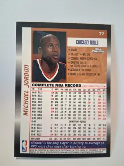 Michael Jordan 1998-99 Topps Chrome Preview Card #77 NBA Chicago Bulls - Image 2