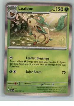 Leafeon 005/131 Holo Rare Prismatic Evolutions Pokemon MP - Image 1