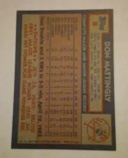 1984 Topps #8 - Don Mattingly NY Yankees RC NM-MT - Image 3