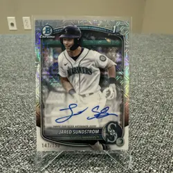 2025 Bowman 1st Chrome #CPA-JSU Jared Sundstrom /150 HTA Mojo Auto RC Mariners - Image 1