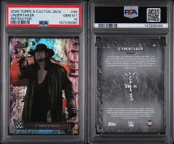 Topps 2025 Topps Chrome WWE x Cactus Jack Undertaker #40 Refractor PSA 10 - Image 1