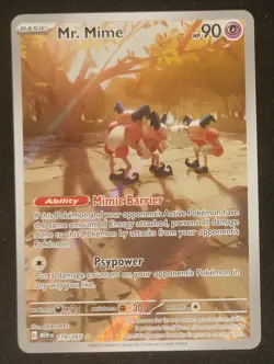 Pokemon TCG Mr. Mime Scarlet Violet Holo Card 179/165 Illustration Rare NM - Image 1