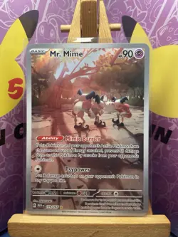 Pokemon TCG Mr. Mime Scarlet Violet-151 Holo Card 179/165 Illustration Rare - Image 1