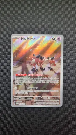 Pokemon TCG Mr. Mime Scarlet Violet Holo Card 179/165 Illustration Rare - Image 1