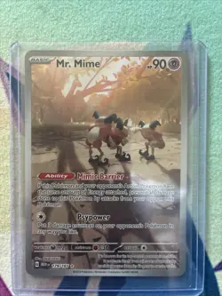 Pokemon TCG Mr. Mime Scarlet Violet Holo Card 179/165 Illustration Rare - Image 1