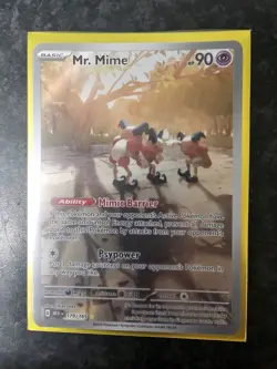 Pokemon TCG Mr. Mime Scarlet Violet-151 Holo Card 179/165 Illustration Rare - Image 2