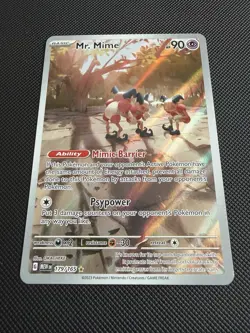 Pokemon TCG Mr. Mime Scarlet Violet Holo Card 179/165 Illustration Rare - Image 1