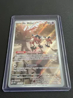 Pokemon TCG Mr. Mime Scarlet Violet Holo Card 179/165 Illustration Rare - Image 3