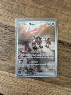 Pokemon TCG Mr. Mime Scarlet Violet-151 Holo Card 179/165 Illustration Rare - Image 1