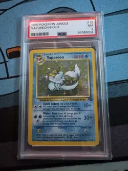 Pokemon TCG Vaporeon Jungle Set Holo Rare Card 712/64 PSA 7 - Image 2