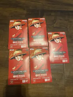 One Piece TCG OP-13 Carrying On His Will Sleeved Booster Pack Lot of 5 Sealed - Image 1