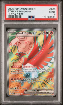 Ethan's Ho-oh EX 209/182 Ultra Rare Dri En-destined Rivals Pokemon PSA 9 - Image 1
