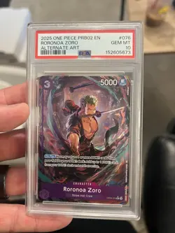 One Piece Roronoa Zoro The Best Vol. 2 English Character Alt OP09-076 PSA 10 GM - Image 1