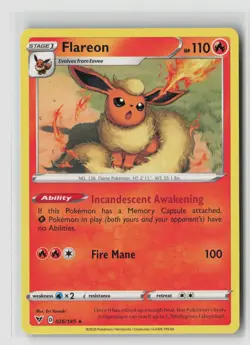 Flareon #026/185 Swsh04 Vivid Voltage Rare Pokemon TCG NM - Image 1
