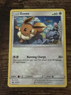 Eevee SM235 Sun & Moon Black Star Promo Ultra Rare Holo Pokemon TCG Card NM/MINT - Image 1