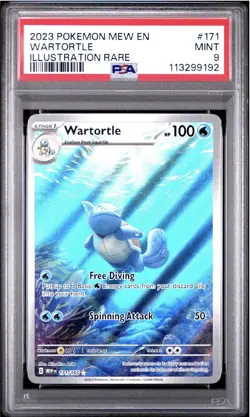 Pokemon TCG Wartortle 171/165 Scarlet & Violet 151 Illustration Rare PSA 9 - Image 1