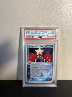 Pokemon Card Team Aqua's Crawdaunt 036/080 1st Ed Magma VS Aqua PSA 10 - Image 1
