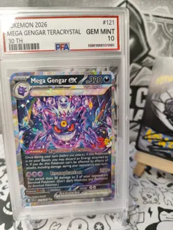 Pokemon Mega Gengar Ex Tera Cristal 30th Signed UV Italian Artist Fancard 5 Of30 - Image 1