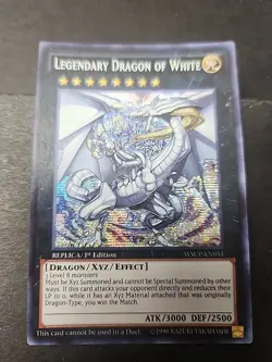 Yugioh Legendary Dragon of White WSUP-EN051 Secret Rare 1st Ed NM - Image 1