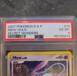 Pokemon TCG Mew Secret Wonders 15/132 Holo Rare PSA 6 (2007) - Image 3