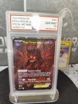Pokemon MEGA Gengar ex SAR 2025 Signed UV Italian Artist Fan Art - Image 2