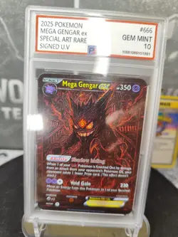 Pokemon MEGA Gengar ex SAR 2025 Signed UV Italian Artist Fan Art - Image 3