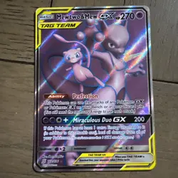Mewtwo & Mew GX - 222/236 - Pokemon Unified Minds Sun & Moon Full Art Card NM - Image 1