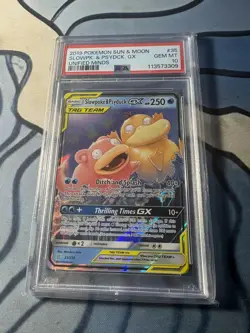2019 POKEMON SUN & MOON UNIFIED MINDS #35 SLOWPOKE & PSYDUCK GX PSA 10 - Image 2