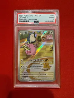 2024 Pokemon TCG Twilight Masquerade Chansey Illustration Rare #187 PSA 9 MINT - Image 1