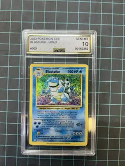 AGS GEM-MT 10 Blastoise 003/034 Holo 2023 Pokemon TCG - Image 1
