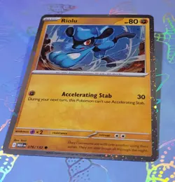 Riolu 076/132 Mega Evolution Cosmos Holo Rare Pokemon Card NM - Image 3
