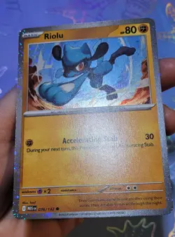Riolu 076/132 Mega Evolution Cosmos Holo Rare Pokemon Card NM - Image 4