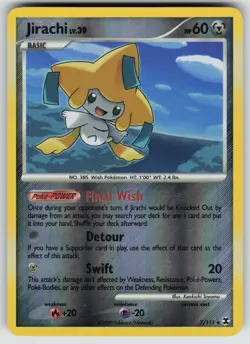 Jirachi 7/111 Rare Rising Rivals Pokemon Reverse Holo Moderately Played - Image 1