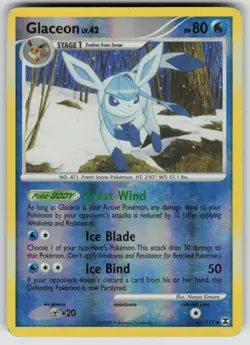 Glaceon 41/111 Uncommon Rising Rivals Pokemon Reverse Holo Moderately Played - Image 1