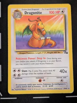 Dragonite 19/62 1999 Pokemon Fossil Vintage Unlimited - MP - Image 1