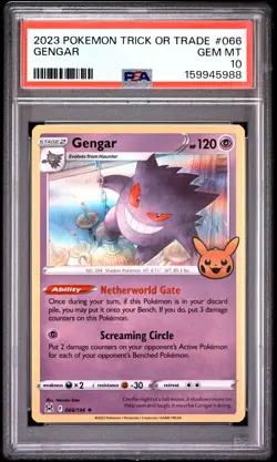 2023 POKEMON TRICK OR TRADE #066 GENGAR PSA 10 - Image 1