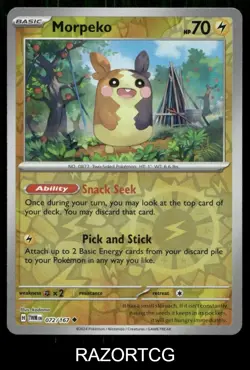 MORPEKO 072/167 UC TWILIGHT MASQUERADE POKEMON REVERSE HOLO NM/M - Image 1