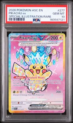 Pikachu ex (277/217) SIR - Pokemon: Ascended Heroes PSA 10 GEM MT - Image 1