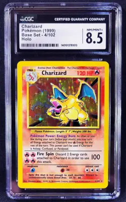 Holographic Charizard 4/102 Base Set Pokemon Card ~ Graded 8.5 ~ Vintage WOTC - Image 1