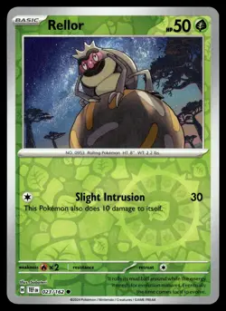 Rellor 023/162 Common Temporal Forces Pokemon Reverse Holo Near Mint - Image 1