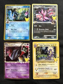 POKEMON Celebrations SWSH Black Star Promo 4 Card Lot Mimikyu SWSH136 Dragapult - Image 1