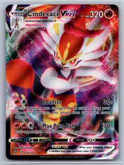 Pokemon Cinderace VMAX 036/192 Holo VMAX Rare Rebel Clash NM - Image 1