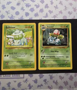 Bulbasaur 44/102 & Ivysaur 30/102 WOTC Vintage Base Set Pokemon Card Bundle - Image 1