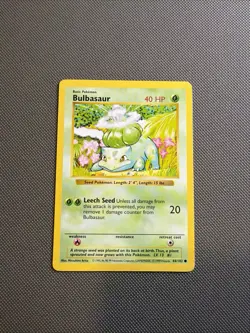 Bulbasaur 44/102 Shadowless Base Set - Pokemon Card WOTC - Image 1