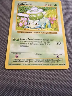 Bulbasaur 44/102 Shadowless Base Set - Pokemon Card WOTC - Image 3