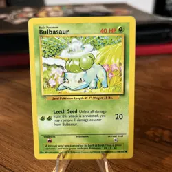 Pokemon Bulbasaur Card Shadowless, Base Set, Common, 44/102, Near Mint - Image 1