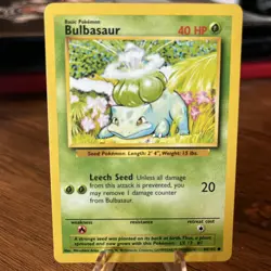 Pokemon Bulbasaur Card Shadowless, Base Set, Common, 44/102, Near Mint - Image 2